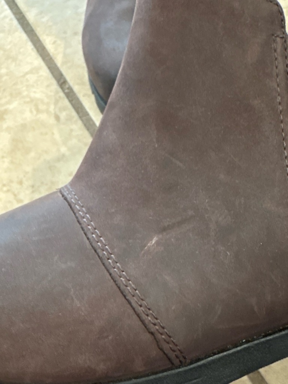 Sorel Women's Emelie Chelsea Boots Waterproof Blackened Brown Leather size 7 - Picture 3 of 7